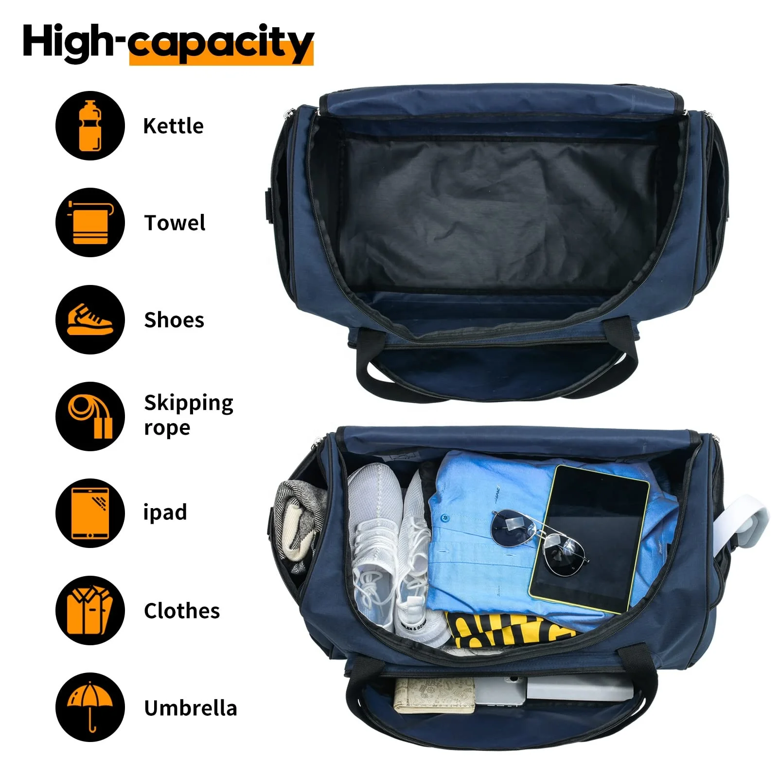 600D Oxford Extra Large Hand Baggage Wholesale Weekend Duffel Bag Crossbody Tote Weekend Bag Travel