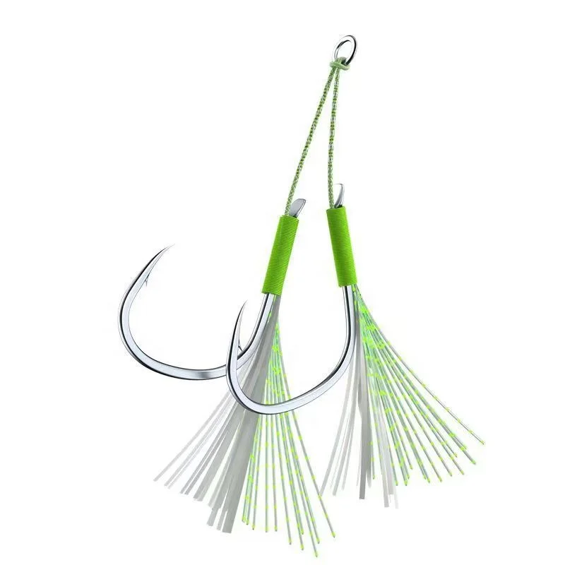 Hand Tied Double Hooks 1/0-4/0 anzuelos de pesca Jigging Game Assist Hook Iseama Hooks
