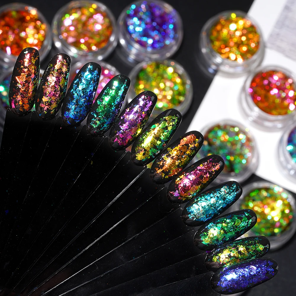 Bulk Sale Factory Offer OEM service Nail Charms Flakes Chunky Powder