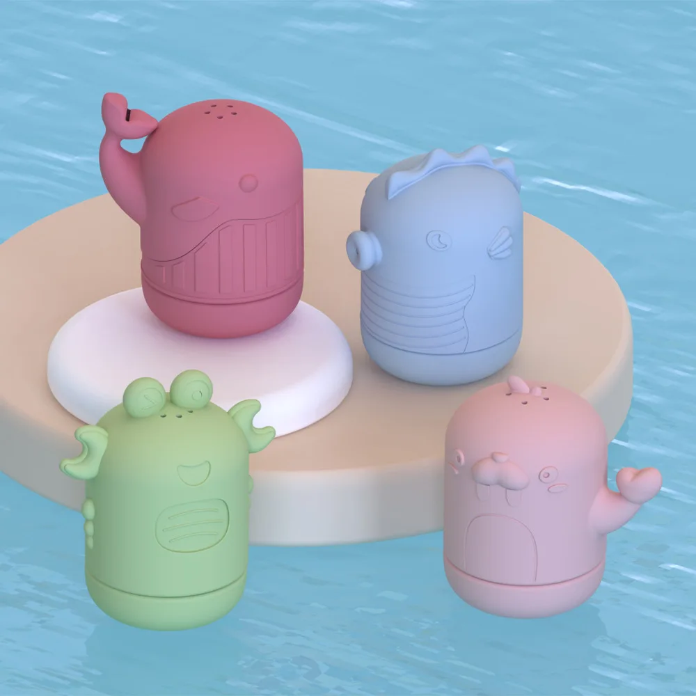 Factory Soft BPA Free Children Animal Mold Free Educational Kids Silicone Baby Bath Toy