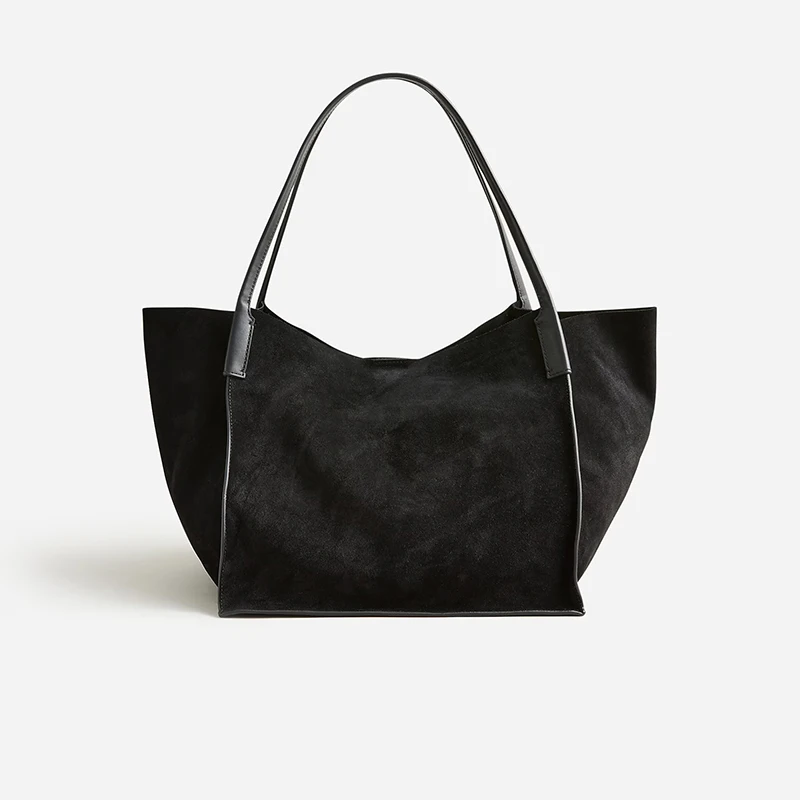 Luxury Ladies Large Custom Brown Shoulder Bucket Hobo Handbag Leather Suede Tote Bag For Women