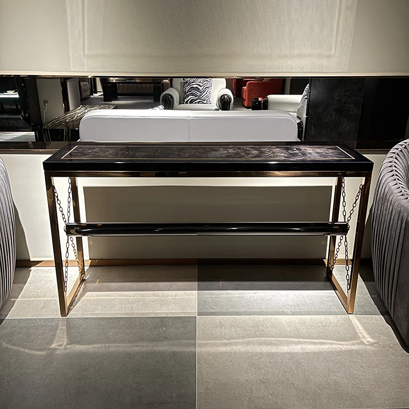 MO LAN Italian light luxury porch table sofa back a few luxury decorative table against the wall porch table