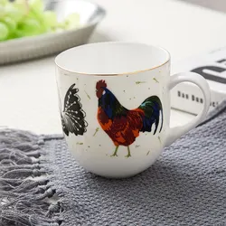 Farm Design Porcelain Mugs Fine Bone China Home Use Lovely Printed Cat Mug