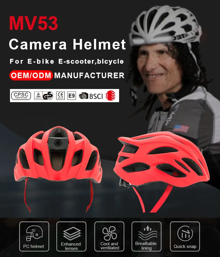 Hot Sale Adult Unisex Smart Bluetooth Camera Helmet Bicycle Bike Helmet