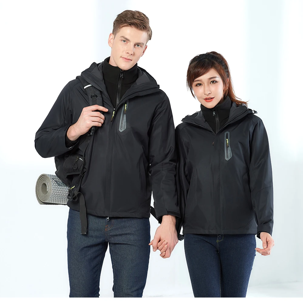 Wholesale Plus Size Custom Winter Unisex Fleece Softshell Jacket Black Color Camping Hiking Windproof Soft Shell Jacket Outdoor
