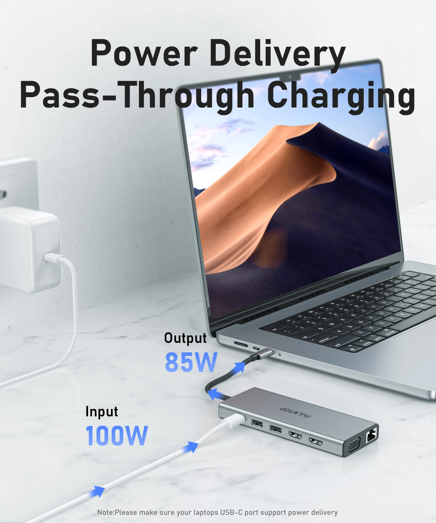 PULWTOP Usb C Hubs type c charger laptop Triple Display 14 in 1 usb hubs  for mac mini macbook pro docking station/macbook