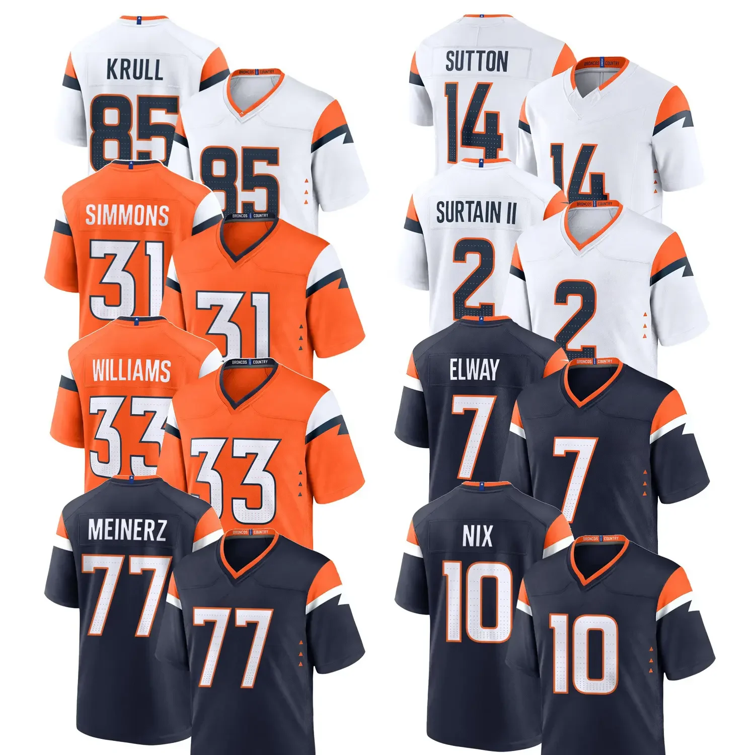Хит продаж мужские 10 Bonnix 2 Patrick Sultan II 14 Courtland Sutton 7 John Elway оптовая продажа сшитые футбольные майки