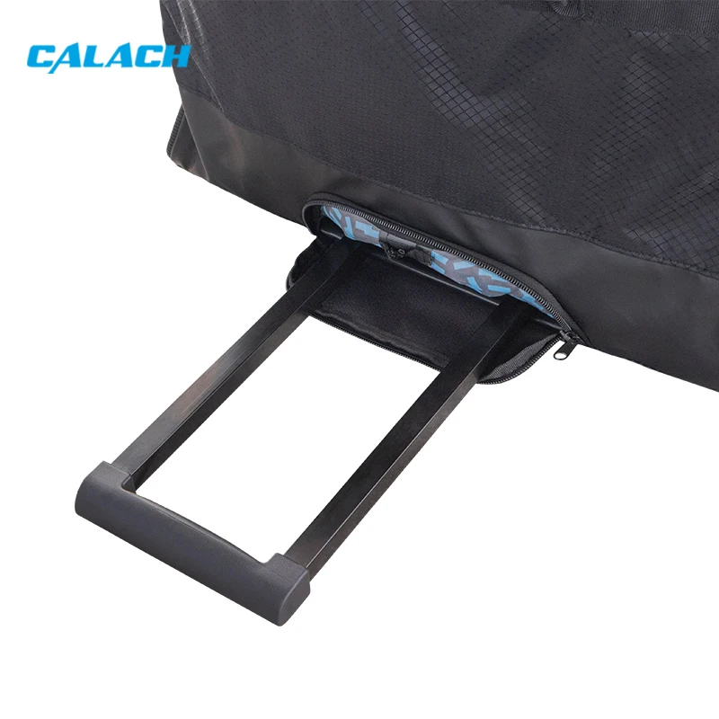 Professional wear-resistant and waterproof extra-large player equipment ice hockey ball bag with pull rod trolley wheel odm