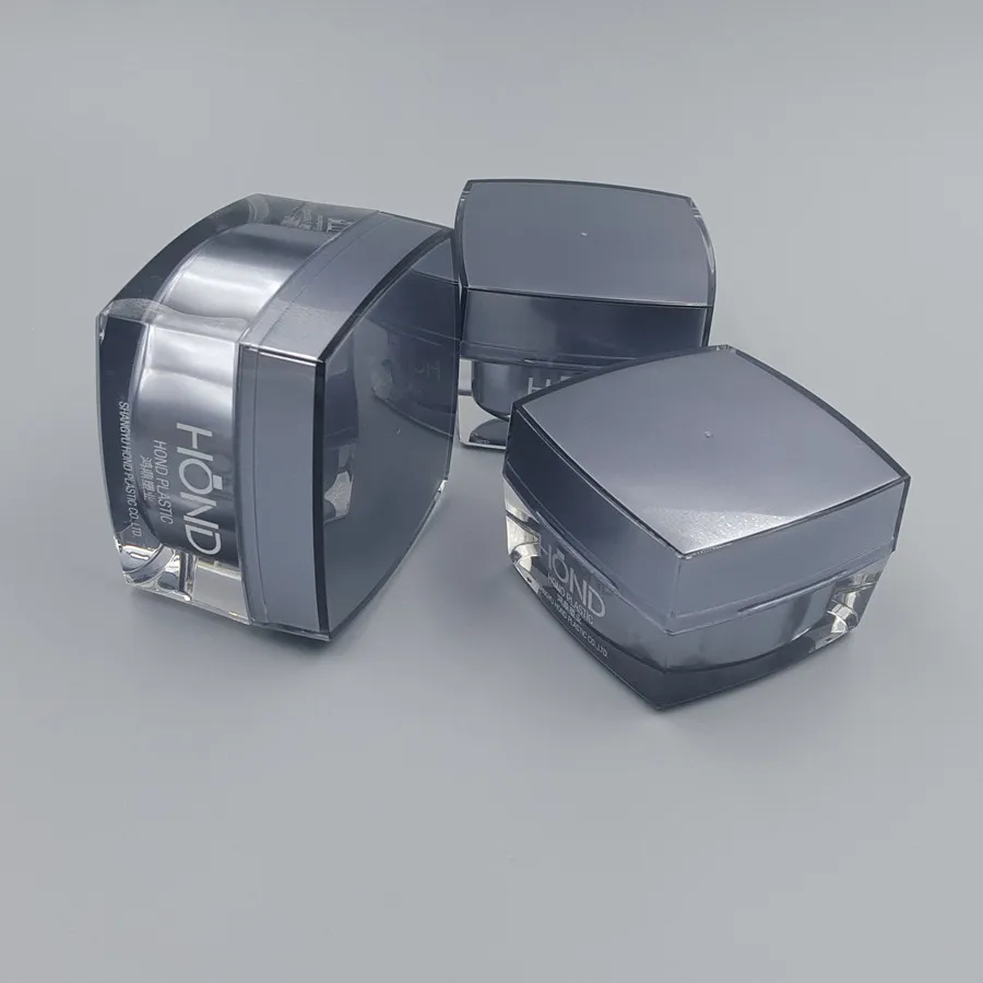 grey square cream jar acrylic packaging containers customizing color cosmetic jar