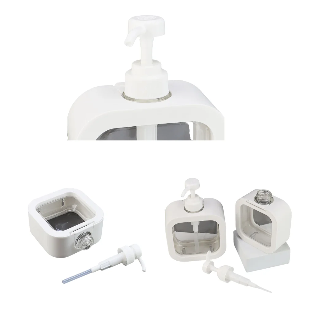 300ml 500ml PET Square Lotion Pump Bottle Plastic Bag Design Liquid Split Packages Shampoo Perfume Screen Printing Surface