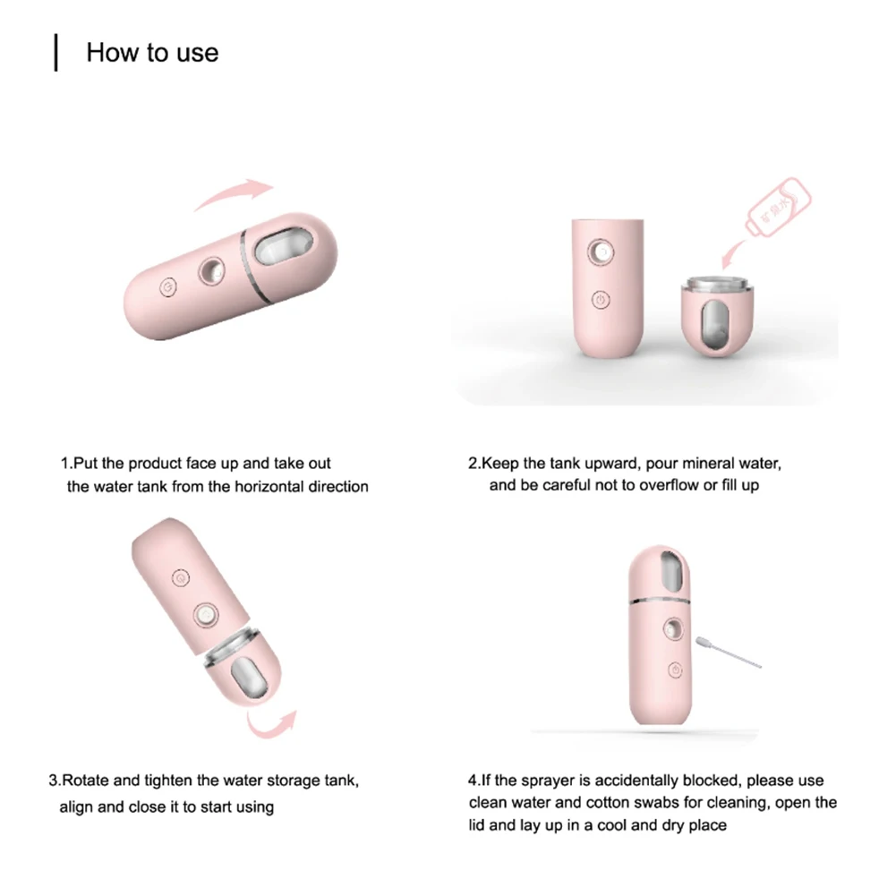 
New Arrival Skin Care, electronic alcohol sanitizer sprayer Nano Handy Beauty Nano Steamer Electric Facial Nano Mist Sprayer/ 