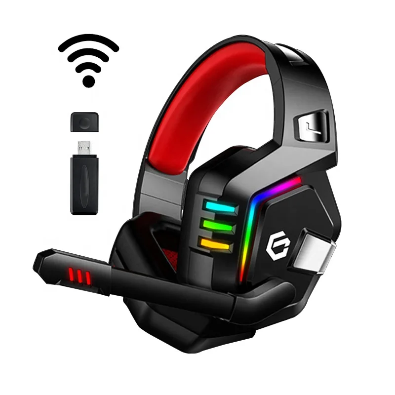 Custom Vibration Headphone Gamer Headset 2.4Ghz 7.1 Wireless Gaming Headset with Microphone