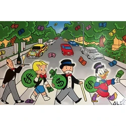 Alec Monopoly Street Art Posters and Prints Canvas Paintings Wall Art Pictures for Living Room Decor No Frame
