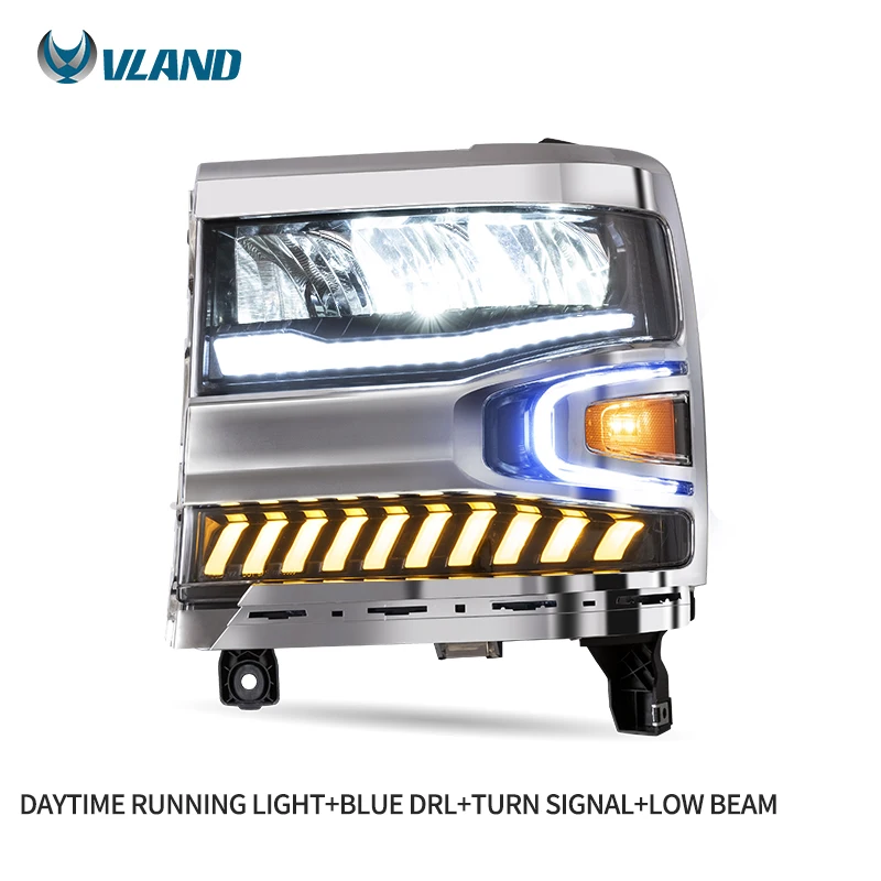 Vland Factory Headlight 2016-2018 Head Lamp For Chevrolet Silverado 1500 Others Car Light Parts LED Accessories Auto Sequential