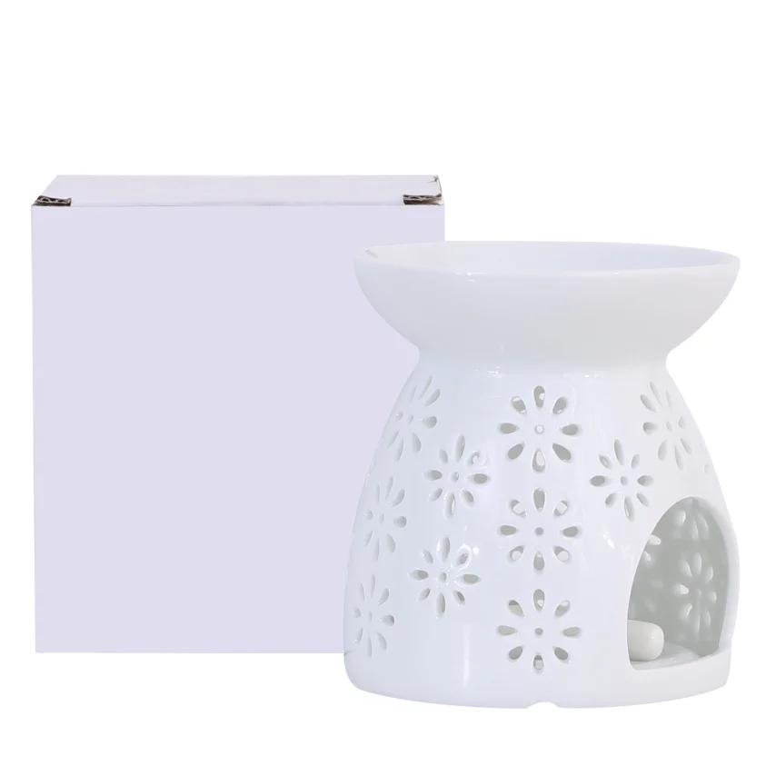 Porcelain White ceramic tealight candle holder aroma essential oil burner scented Diffuser for home bedroom