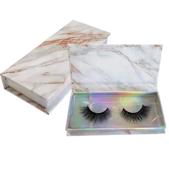 Hot Sale Printable Eyelash Paper Box for Gift Marble Card Paper Magnetic Eyelash Boxes Custom Logo Design 2020