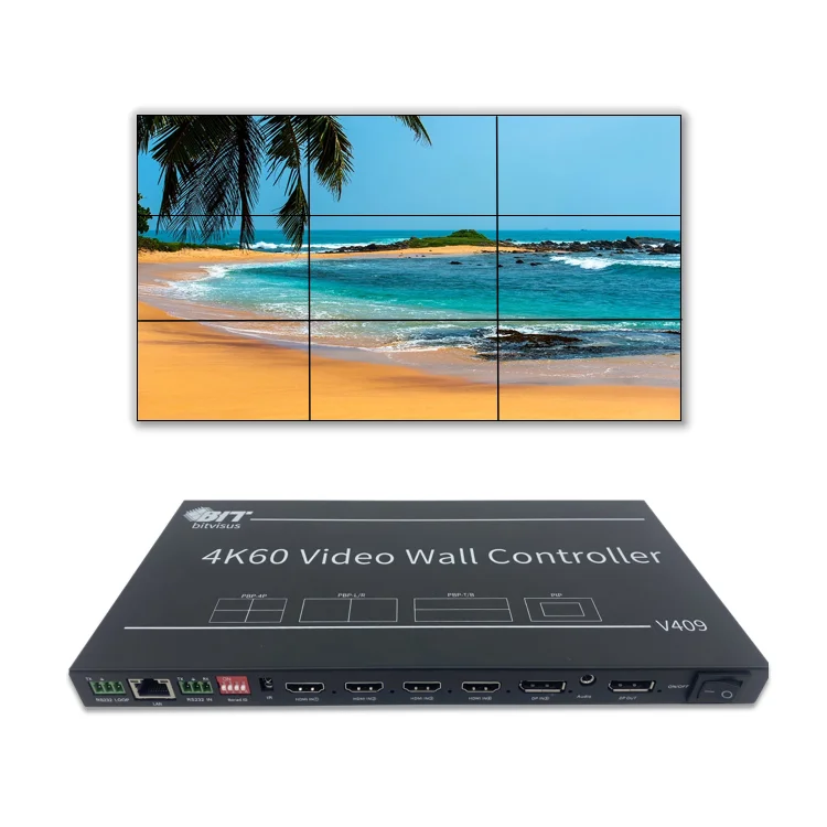 Bitvisus Hdmi Matrix 4K 3D Ir Remote Control Planar 4K Video Wall Controller For Multi Screen Display Video wall Control 4K