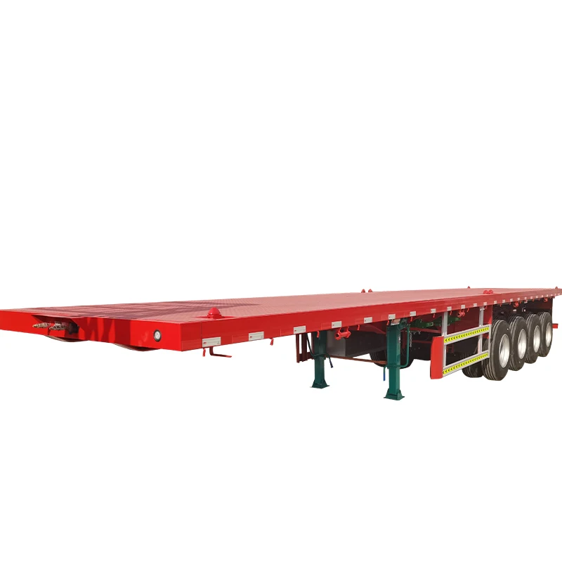 40 ft 20ft tri-axle 2 axle container flatbed semitrailer 20ft flatbed container semi trailer for sale