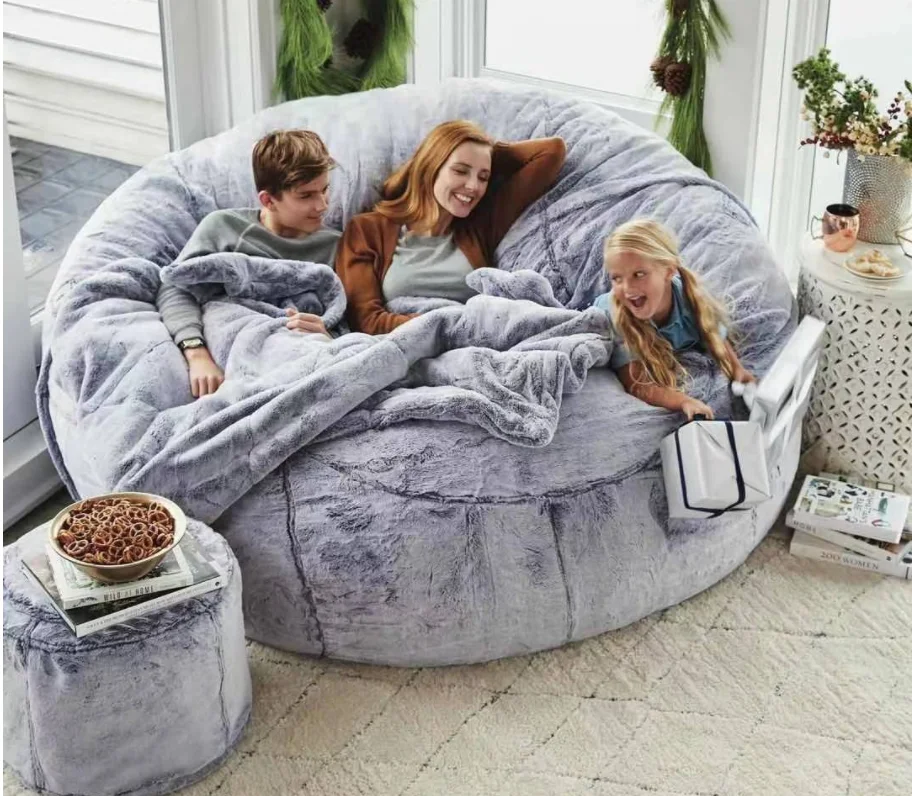 In the lazy sofa sponge bed beanbag double three bedroom balcony tatami cloth coat on the couch