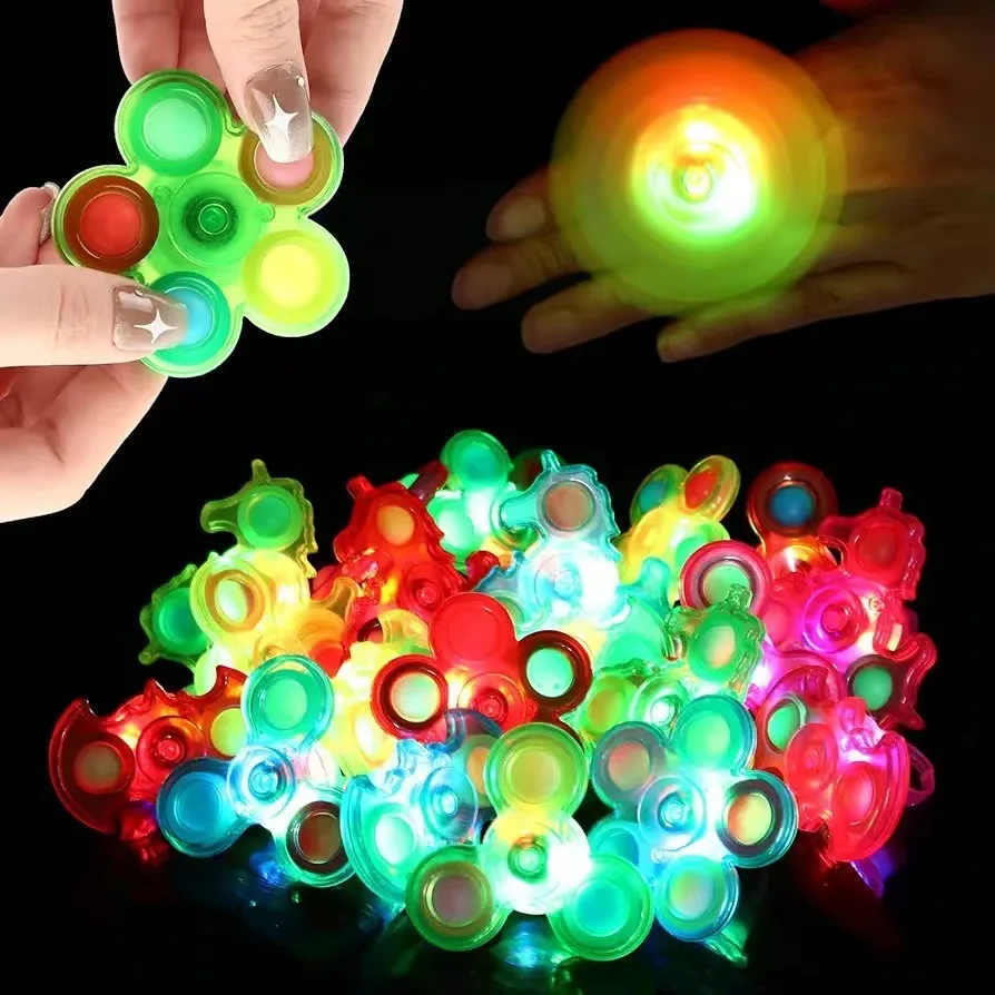 Fidget Spinner Bracelet Light Up Spinner Wristband Fidget Popping Toy Watch Glow Spinning Led Pop Bracelet