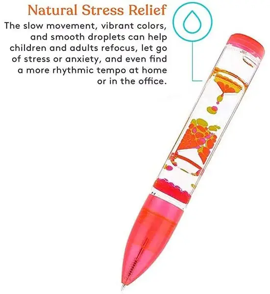 Wholesale Custom Colorful Liquid Motion Bubble Pens Ballpoint Relief Stress Double Colors Liquid Timer Pens Sensory Fidget Toy