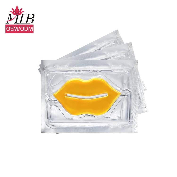 Skin Care Hydro Collagen Gold Gel Lip Mask Supplier Plump Peach Moisturizing 24k Pads Private Label