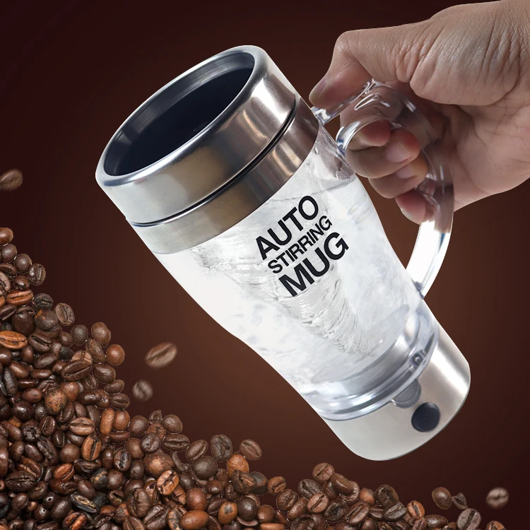 Wholesale transparent self stirring coffee mug plastic automatic electric mixing cup