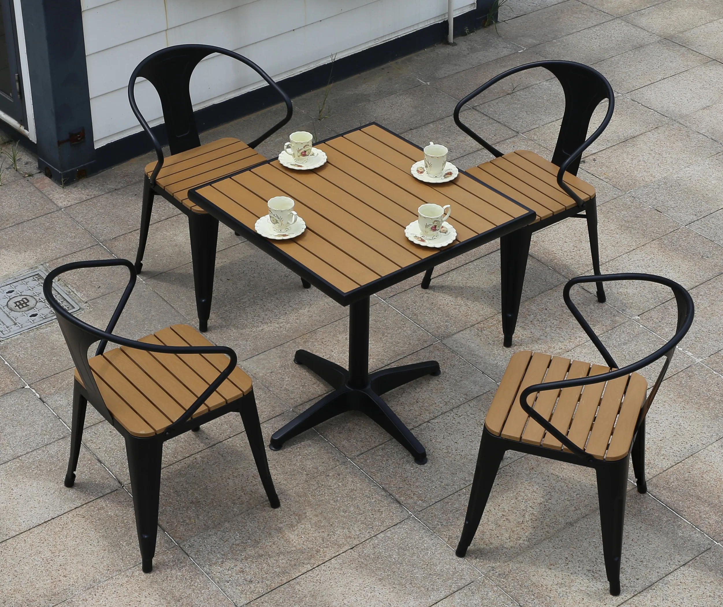 Modern design garden furniture Plastic wood patio chairs Vintage outdoor furniture Metal outdoor tables Patio restaurant chair