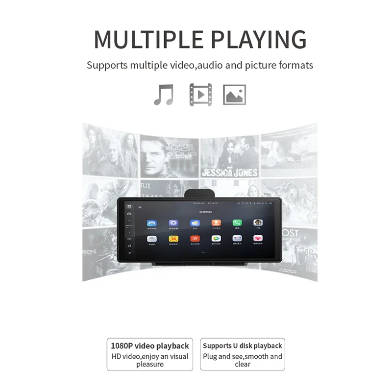 Car mounted smart 2.5D touch screen wireless Carplay Android auto global navigation systems