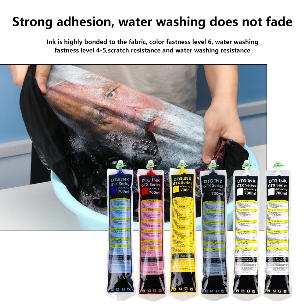 700ml Textile DTG Ink Pack With Chip For Brother GTX-422 GTX-423 GTX-424 GTX Pro DTG Printer