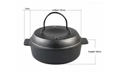 SJP071 Manufacturers Wholesale Cast Iron Oil Seasoned Deep Soup Stove Kitchen Big Cooking Pot
