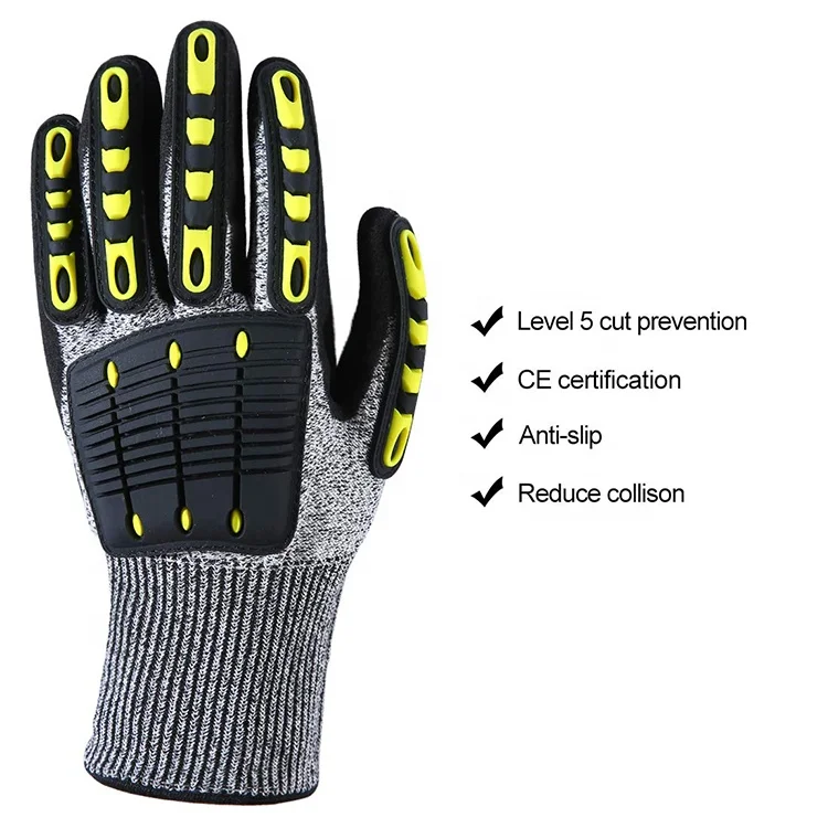 
Flexible Anti Vibration Heavy Duty Firm Grip Impact Resistant Enhanced Cut Protection Glove 