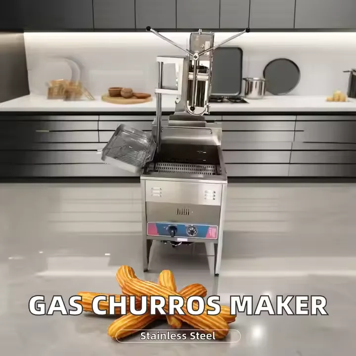Hot Sale 2024 Spanish Churros Maker with Gas Fryer Cabinet Manual Voltage for Snack Restaurant Made from Milk