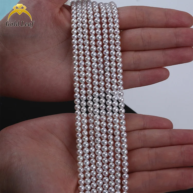 Goldleaf Jewelry Flawless 5A Natural Pearl 2/3/4/6/8/10mm White Round Pearl For Jewelry Making DIY