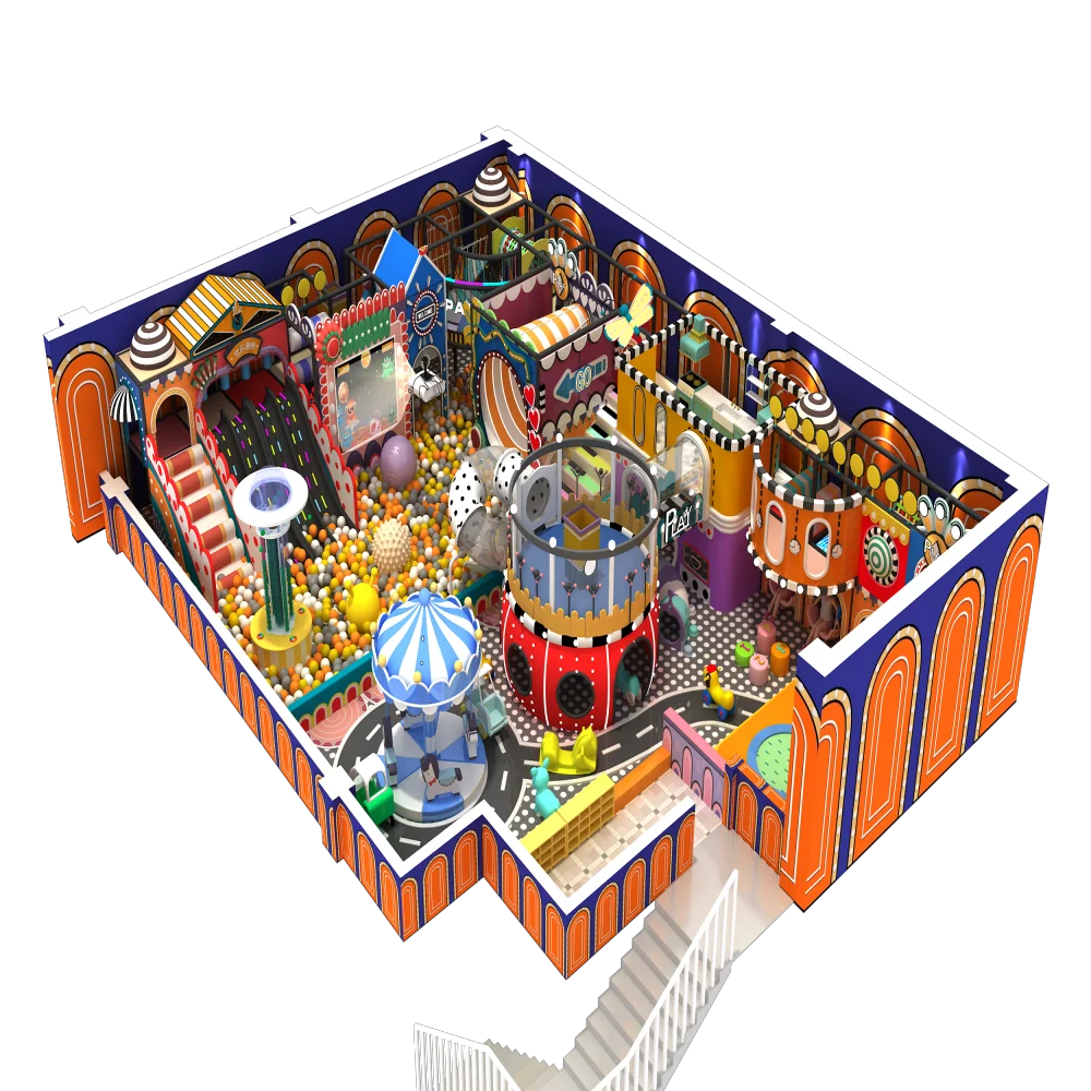 Customized Kids Indoor Amusement Park Candy Theme Soft Play Equipment Indoor Playground for Shopping Mall