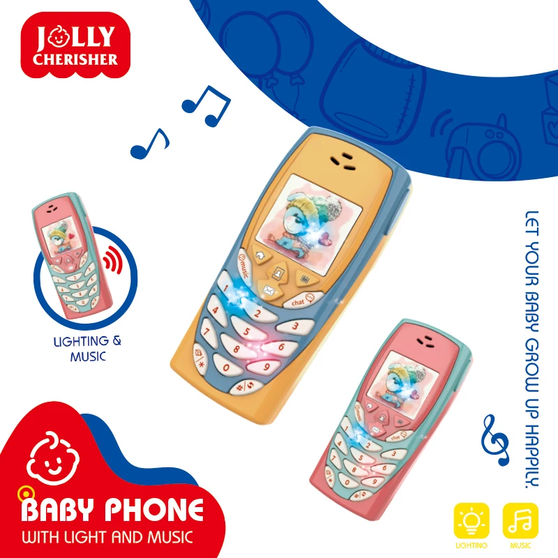 Baby Cartoon Cell Phone Toys with Lighting Music Battery Operated Mobiles Toys for Kids