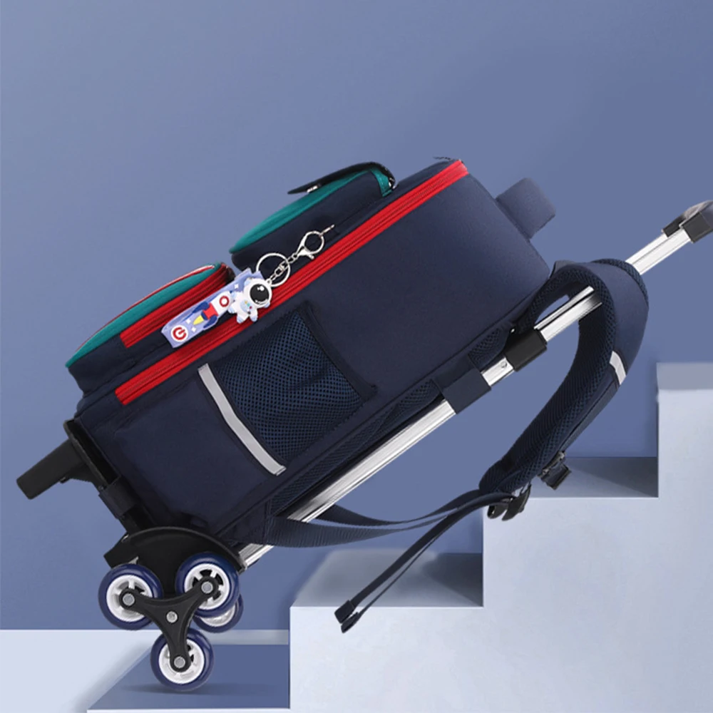 Primary Student Trolley Backpack Burden Relief Ridge Protection Cartoon Cute High Quality Kids School Bags for Boy Girl Backpack