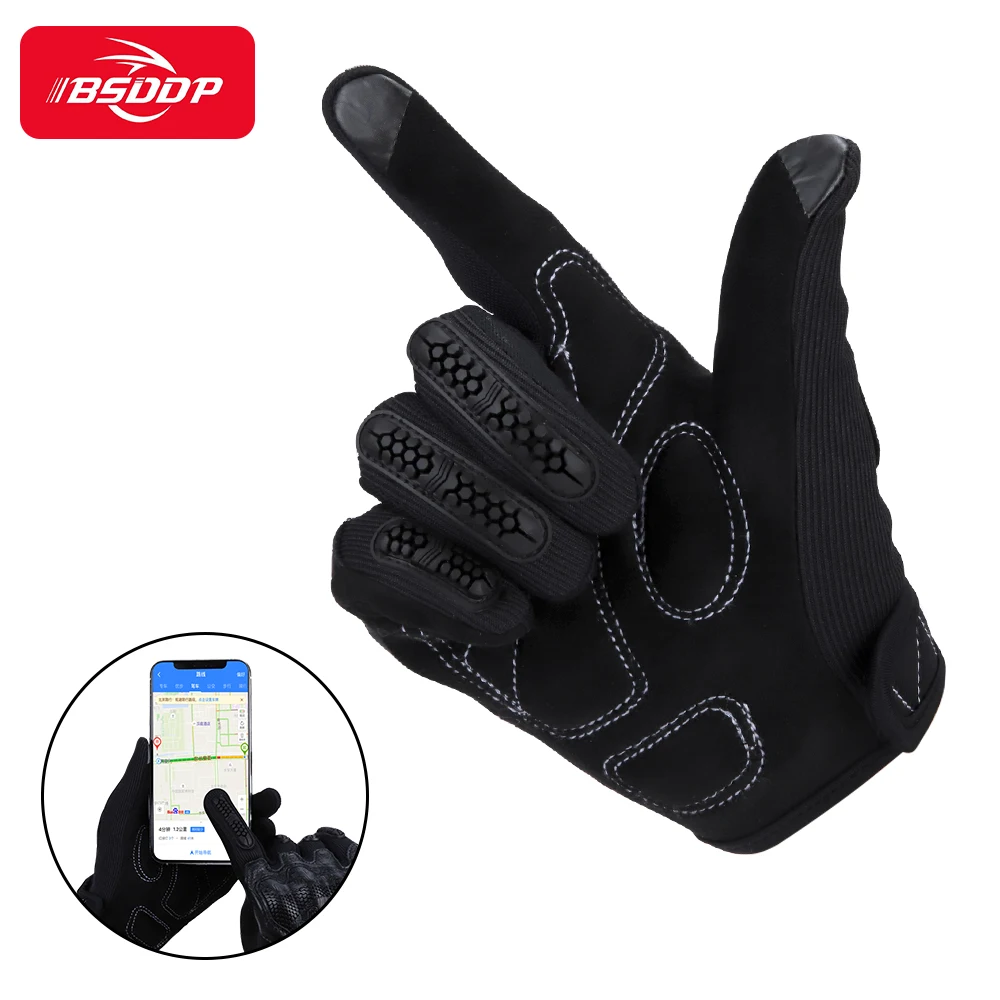 Manufacturers Direct Cross-border Special For Motorcycle Riding Gloves Anti-slip Wear-resistant Touch-screen Full-finger Gloves