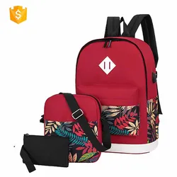 High Quality Canvas Lightweight Elementary Schoolbag Bookbags Backpack Durable School Bag Set For Children Girls