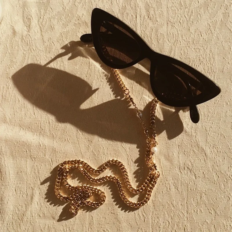 Multi-purpose Charm Women Masking Holder Strap Gold Plated Chains,Pearl Glasses Sunglass Chain Accessories