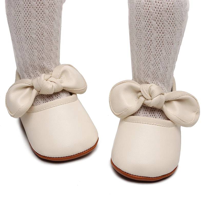 Spring Autumn Children princess kids shoes PU Leather Infant Toddler girls soft sole baby shoes with bowknot