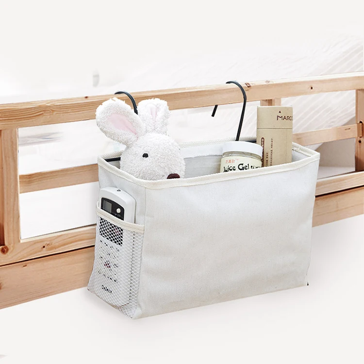 Bedside Hanging Organizer Pocket Storage Bag Wardrobe Organizer Canvas Bedroom Bathroom Magazine Bedside Hanging Storage Bag