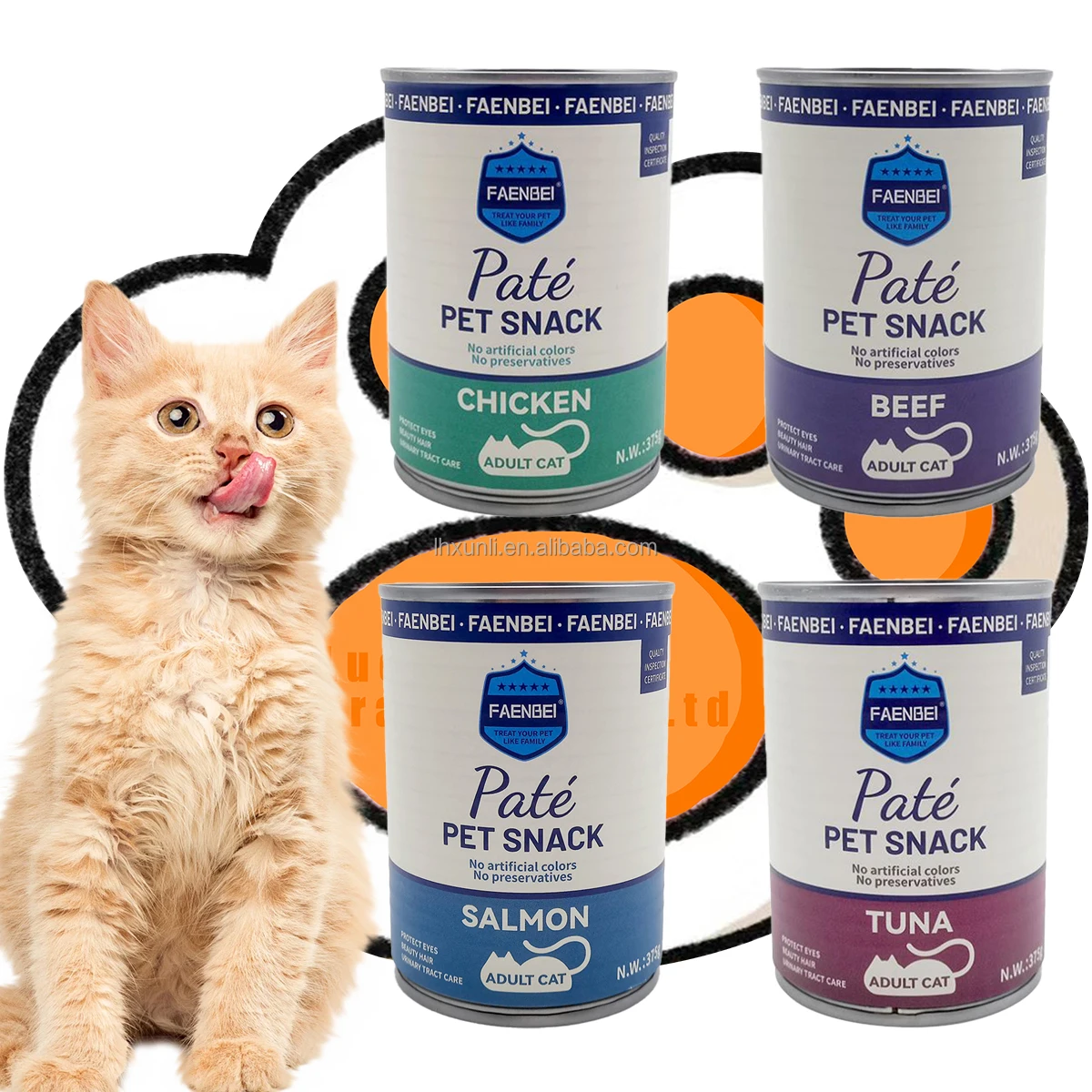 Factory price Cat Can Food Cat Wet kitten Food canned cat kitten wet food nutritious snack for wholesale(4 flavors)