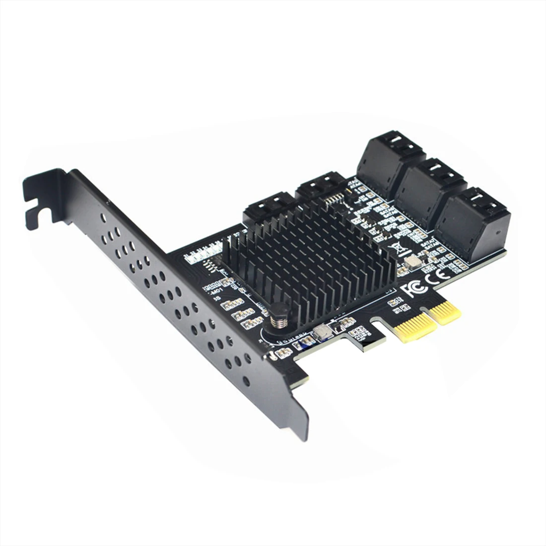 
For Marvell 88SE9215 chip 8 ports SATA 3.0 to PCIe expansion Card PCI express SATA Adapter SATA 3 Converter with Heat Sink HDD 