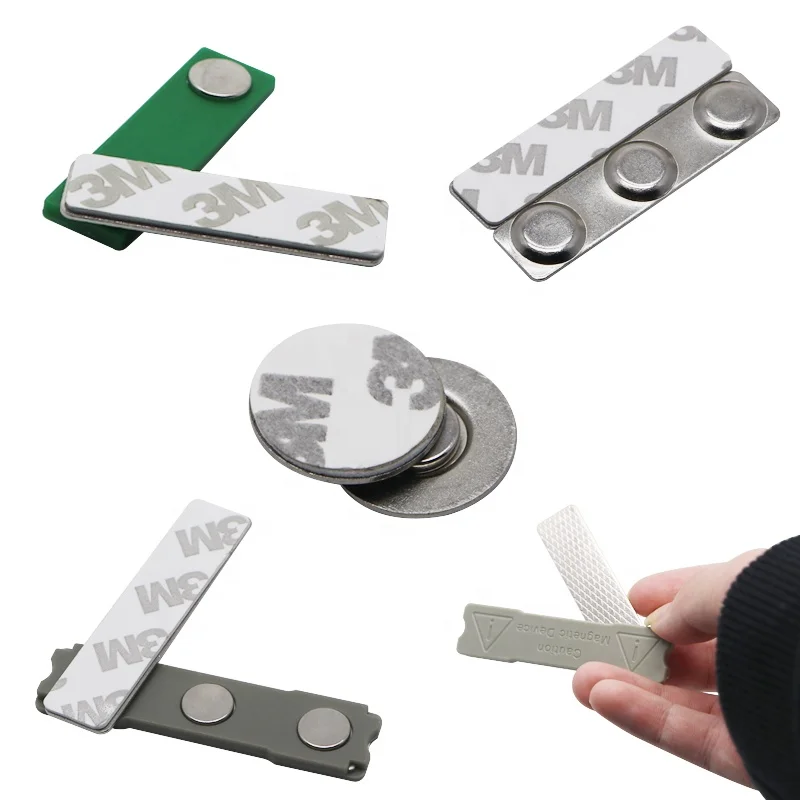 Steel Plate One Magnets Inside 45x13mm Metal Magnetic Name Badge Magnet