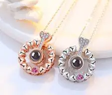 Best Gift For Lovers Wholesale 2020 Unique Present Woman Man Her Valentine Day Pendant 100 Language I Love You Necklace