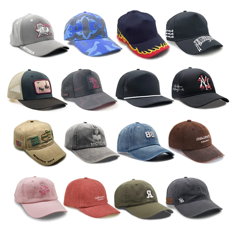 OEM Factory New Custom Embroidery Baseball Caps Sports Gorras Snapback Trucker Dad Hat Running Fitted Cap