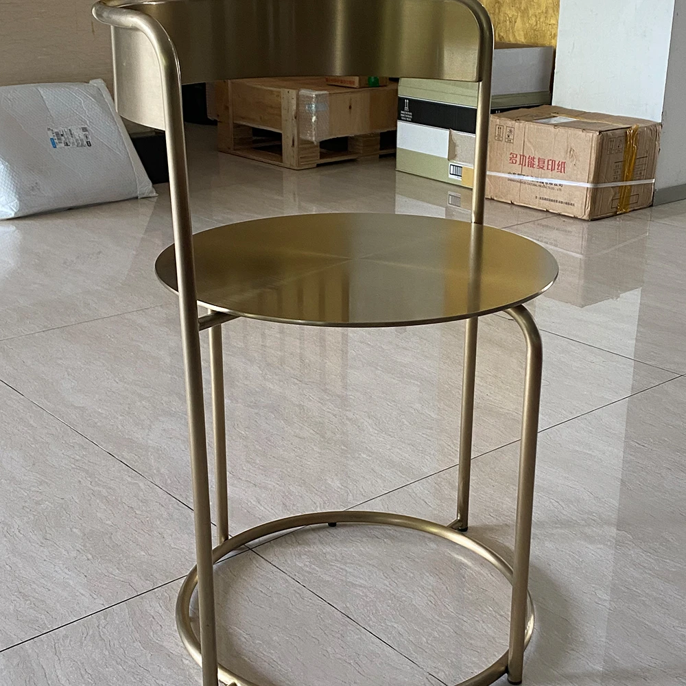 Customized Decorative Metal Furniture Stainless Steel Reception Desk Chair For Lobby Room Interior Exterior