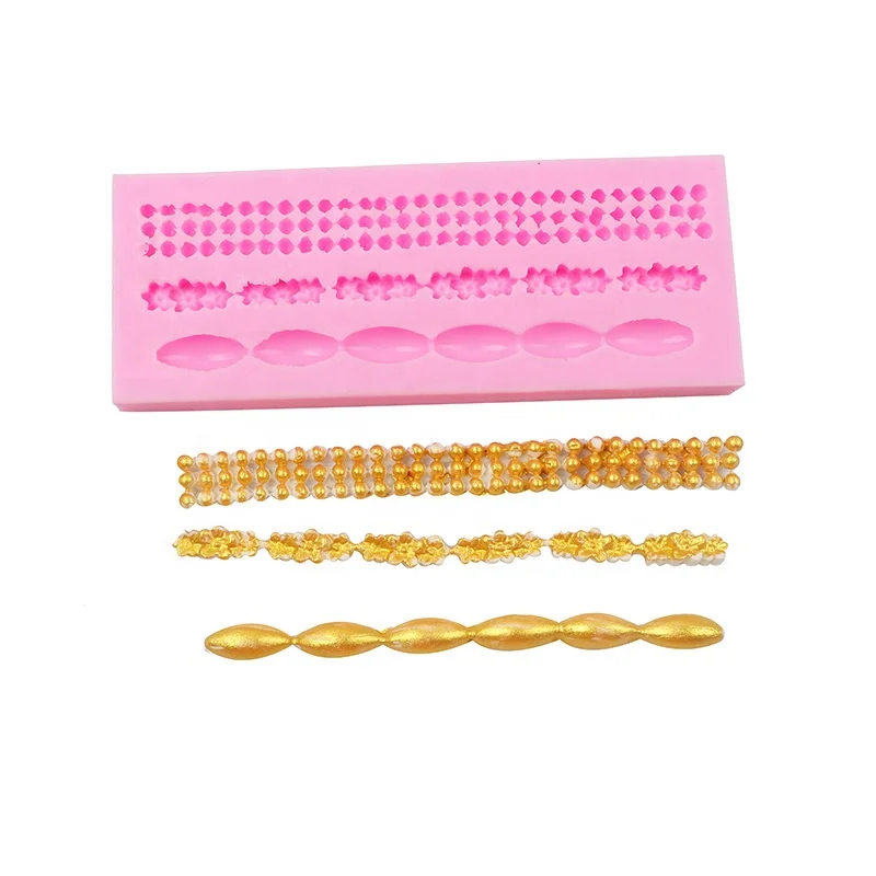 Chain Liquid Silicon Mold/Chain of Pearls Fondant Mold Cake Decoration Baking Mold