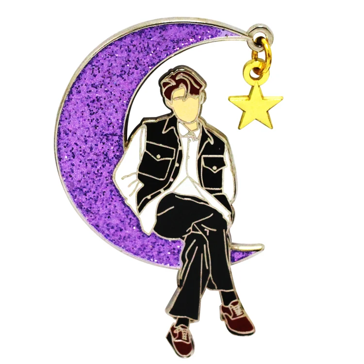 New 2d 3d cute cartoon heart round square car star christmas flag metal soft hard custom big enamel lapel pins